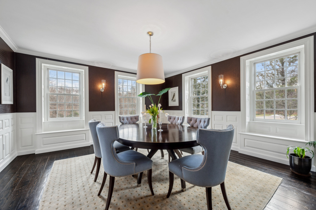 79 Pine Street Dover, MA 02030 - Photo 6 of 25 a view of a dining room with furniture window and wooden floor