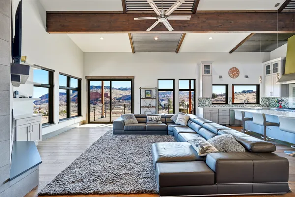a kitchen with granite countertop a sink and a counter top space