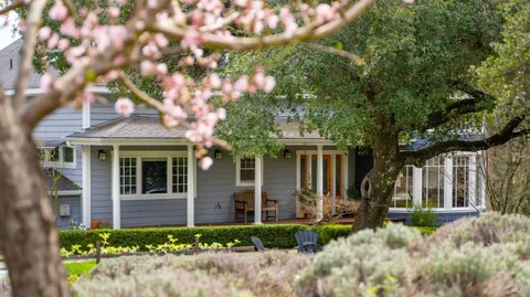 front view of a house with a small yard