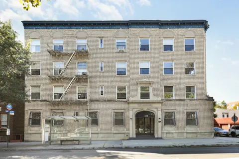 a front view of a building