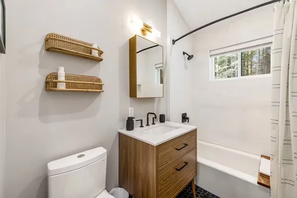 a bathroom with a sink a toilet and a bathtub