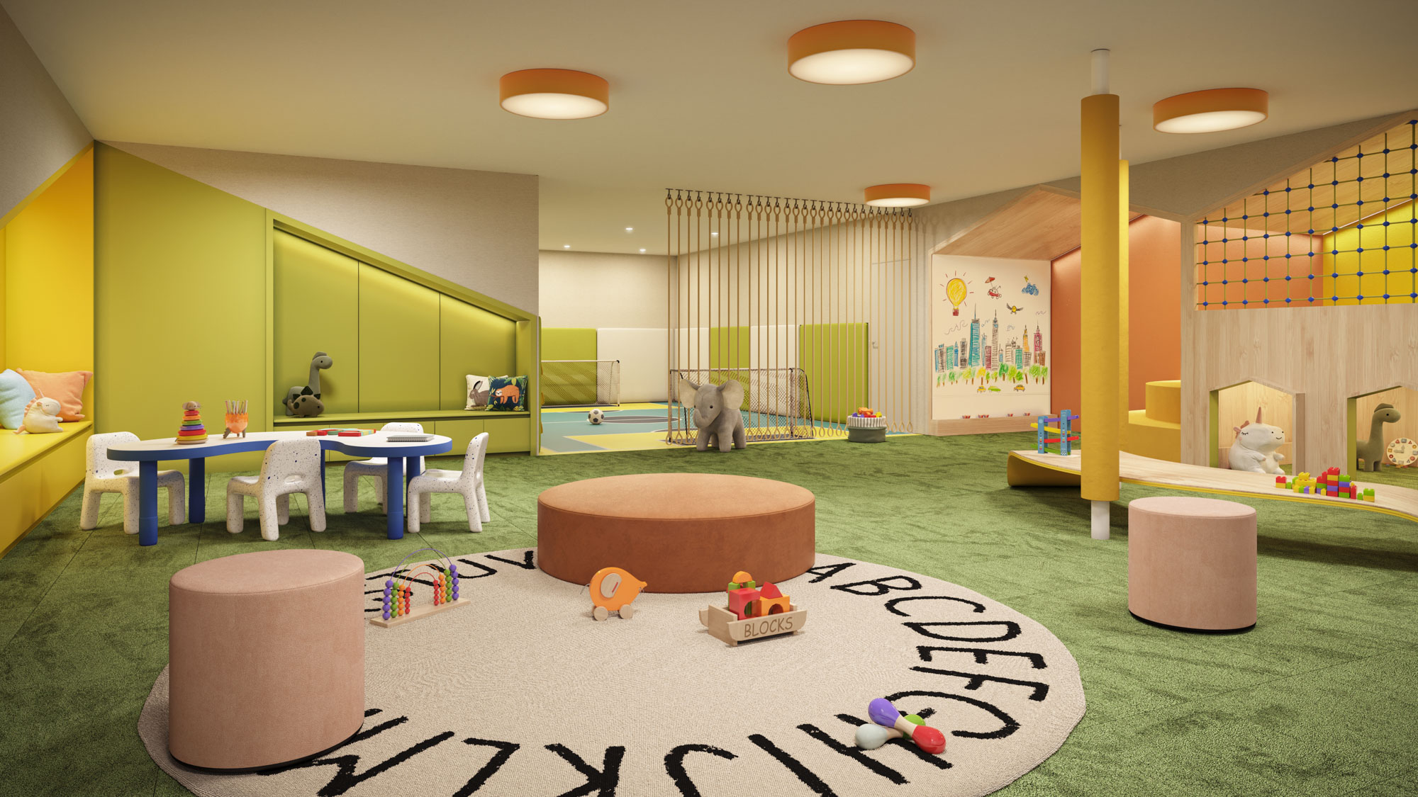 25 Water Street, Unit 1238 Manhattan, NY 10004 - Photo 18 of 19 a living room with lots of furniture and a view of kitchen