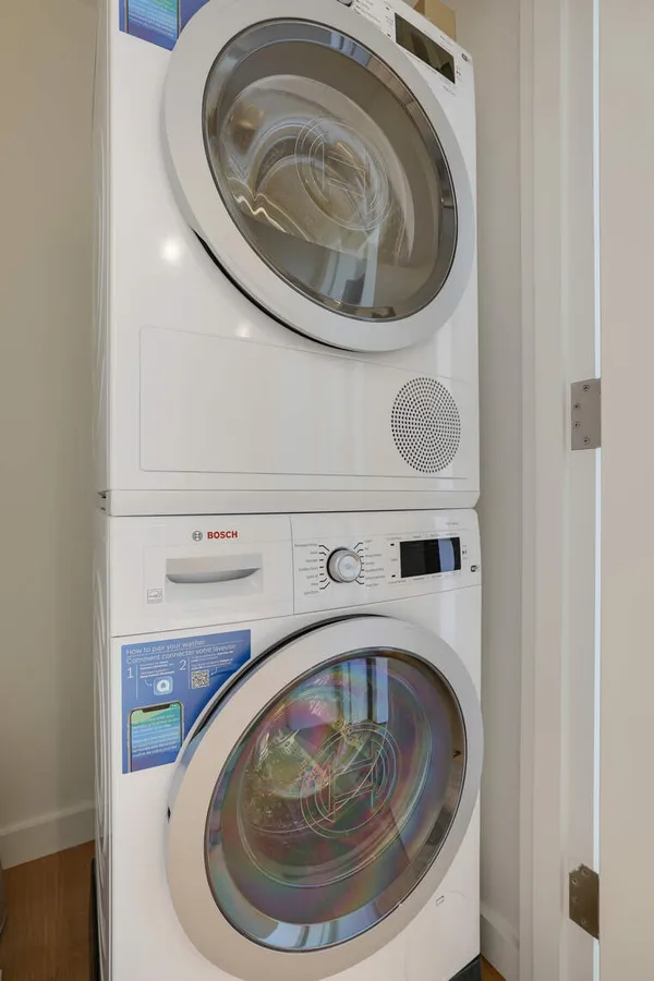 a close view of washer and dryer
