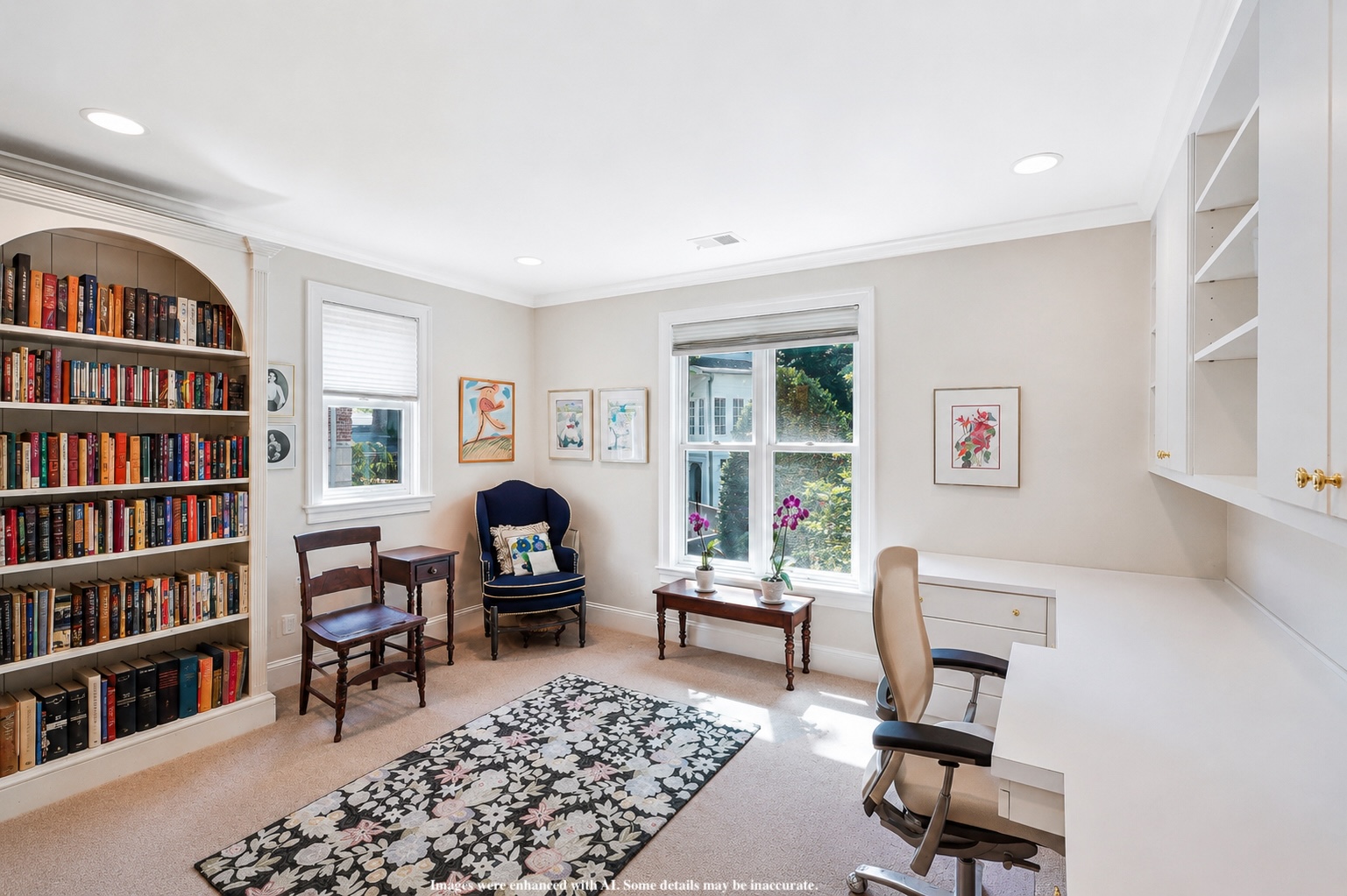 4753 Reservoir Road Northwest Washington, DC 20007 - Photo 26 of 51 a bedroom with furniture and a book shelf