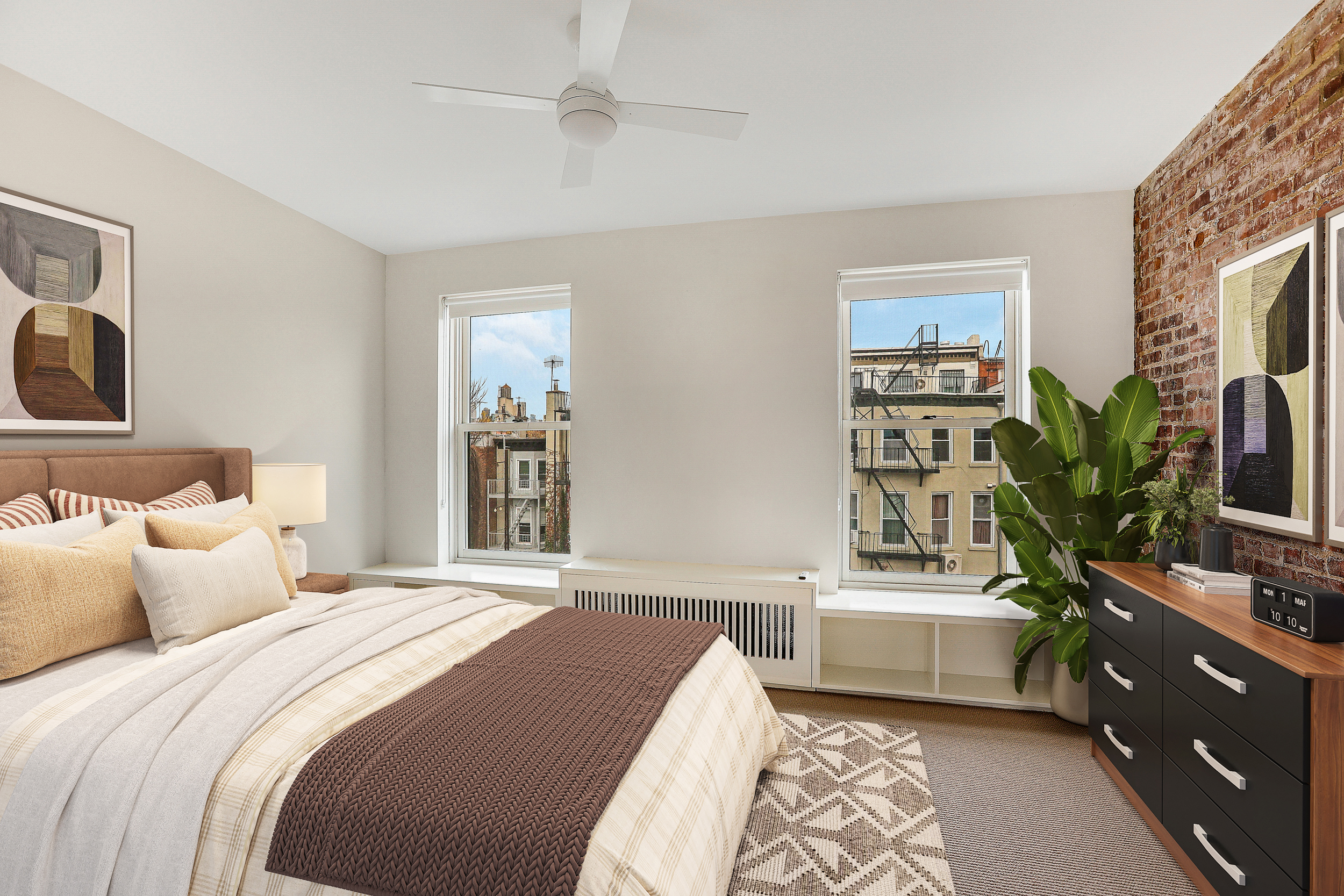 187 President Street, Unit 2 Brooklyn, NY 11231 - Photo 11 of 17 a bedroom with a bed and a couch