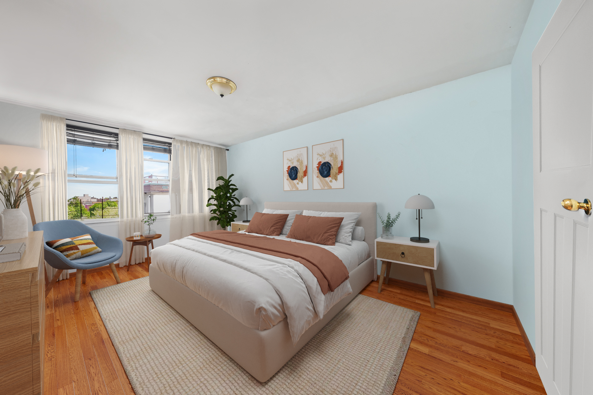 495 East 7th Street, Unit 7D Brooklyn, NY 11218 - Photo 5 of 10 a bedroom with a bed and a couch