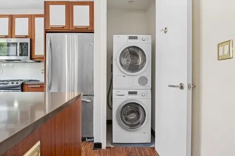 a view of washer and dryer in a utility room
