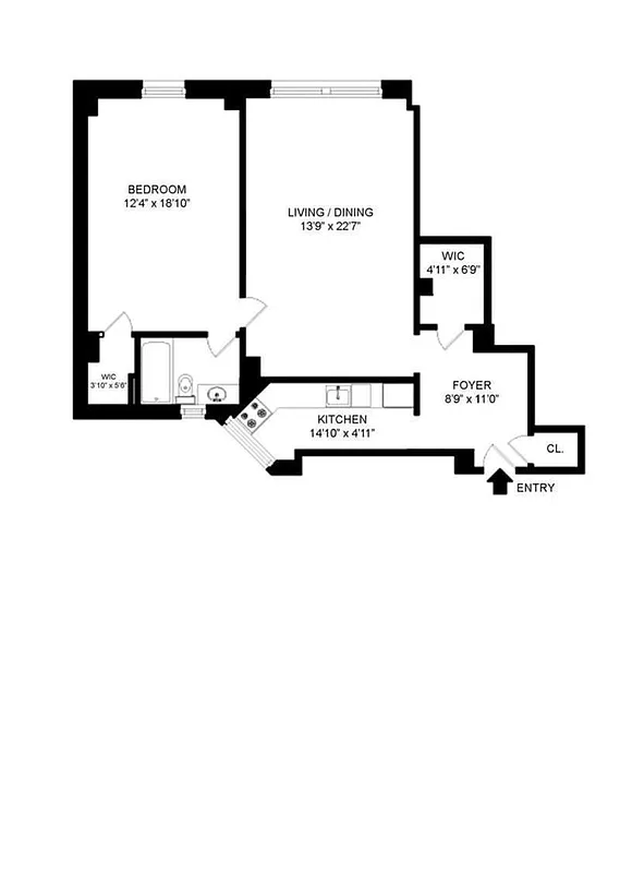 865 1st Avenue, Unit 9C Manhattan, NY 10017 - Photo 13 of 13 a picture of a floor plan