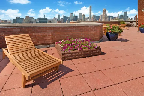 a view of a terrace with chairs
