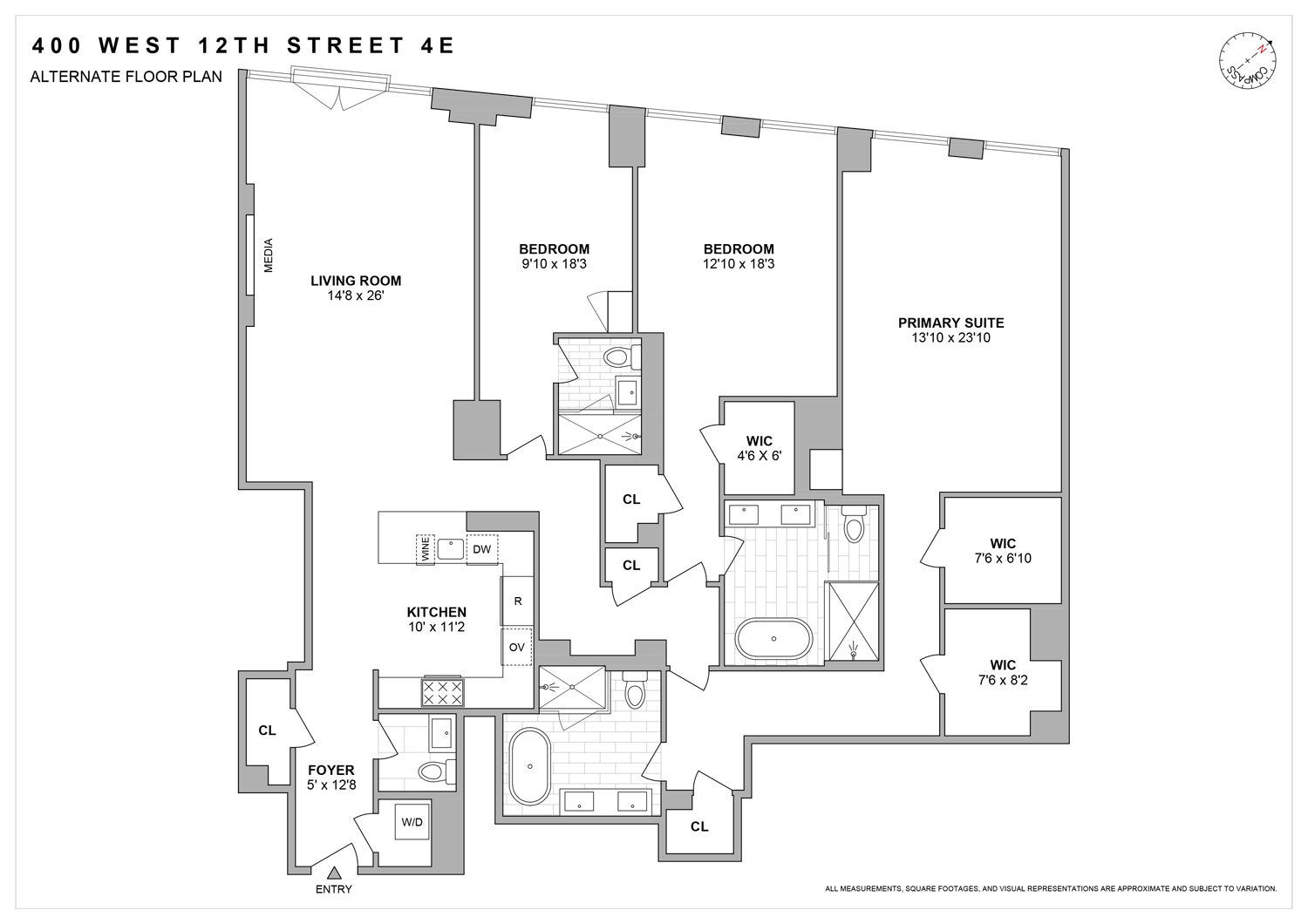 400 West 12th Street, Unit 4E Manhattan, NY 10014 - Photo 24 of 24 a picture of a room with a white wall and white walls