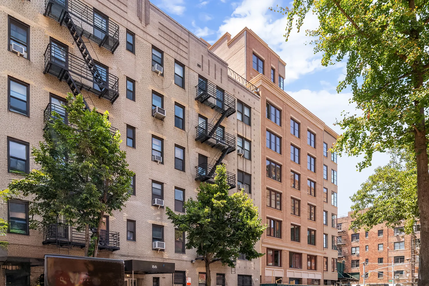 a front view of a building