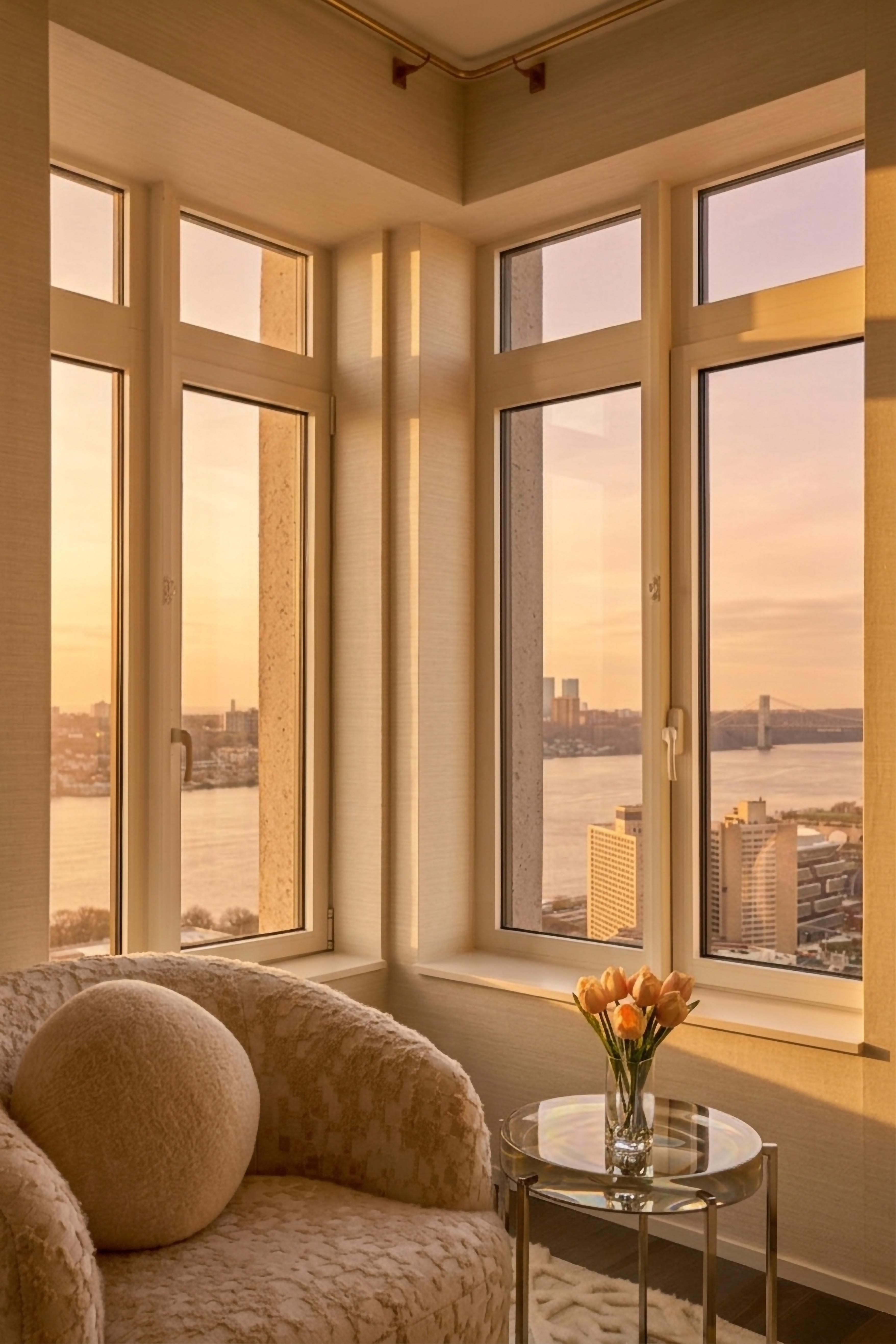 543 West 122nd Street, Unit PH31A Manhattan, NY 10027 - Photo 9 of 40 a bedroom with furniture and large windows