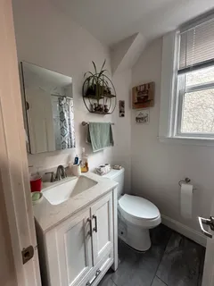a bathroom with a sink and a shower