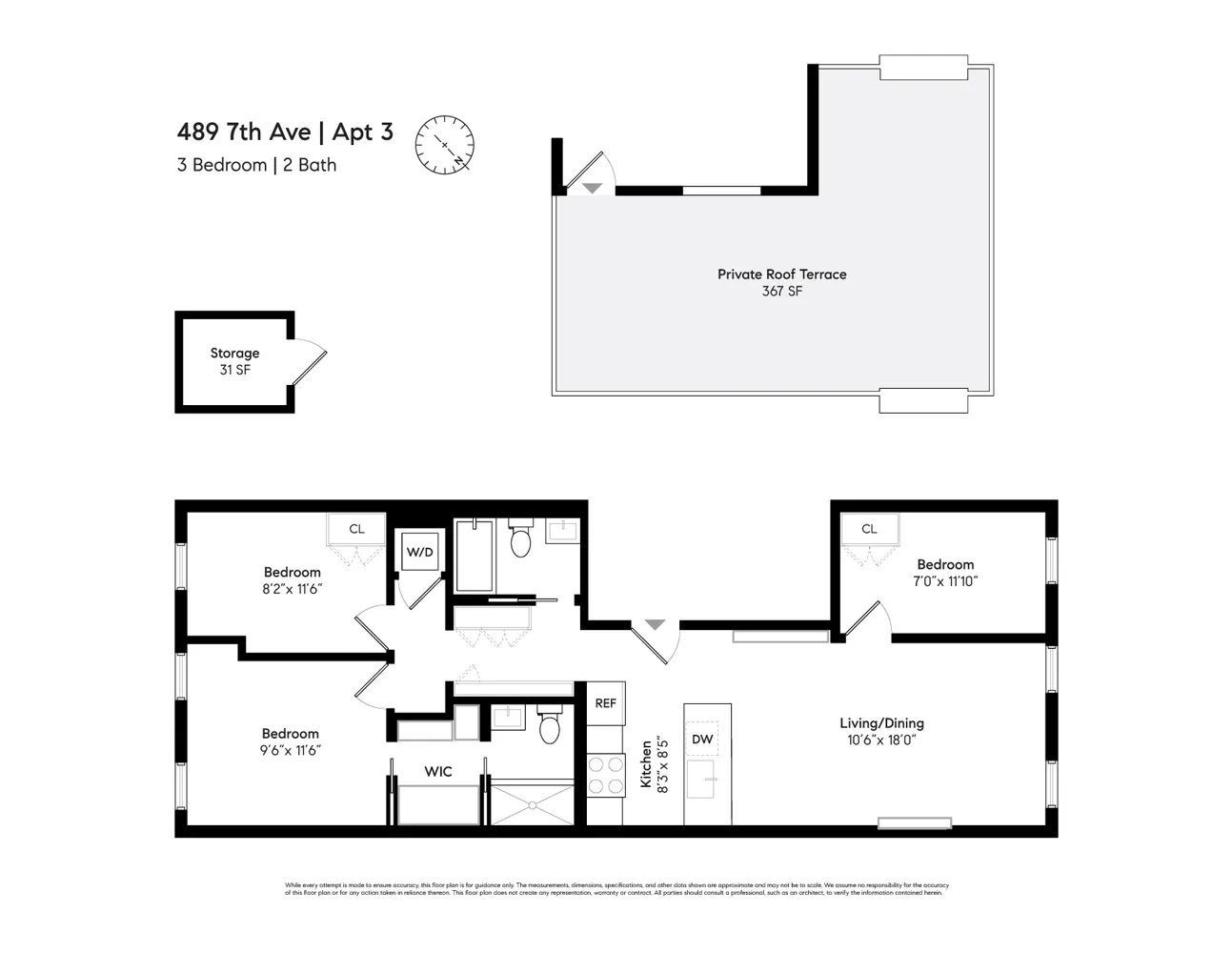 $1,645,000 | 489 7th Avenue, Unit 3 | Park Slope