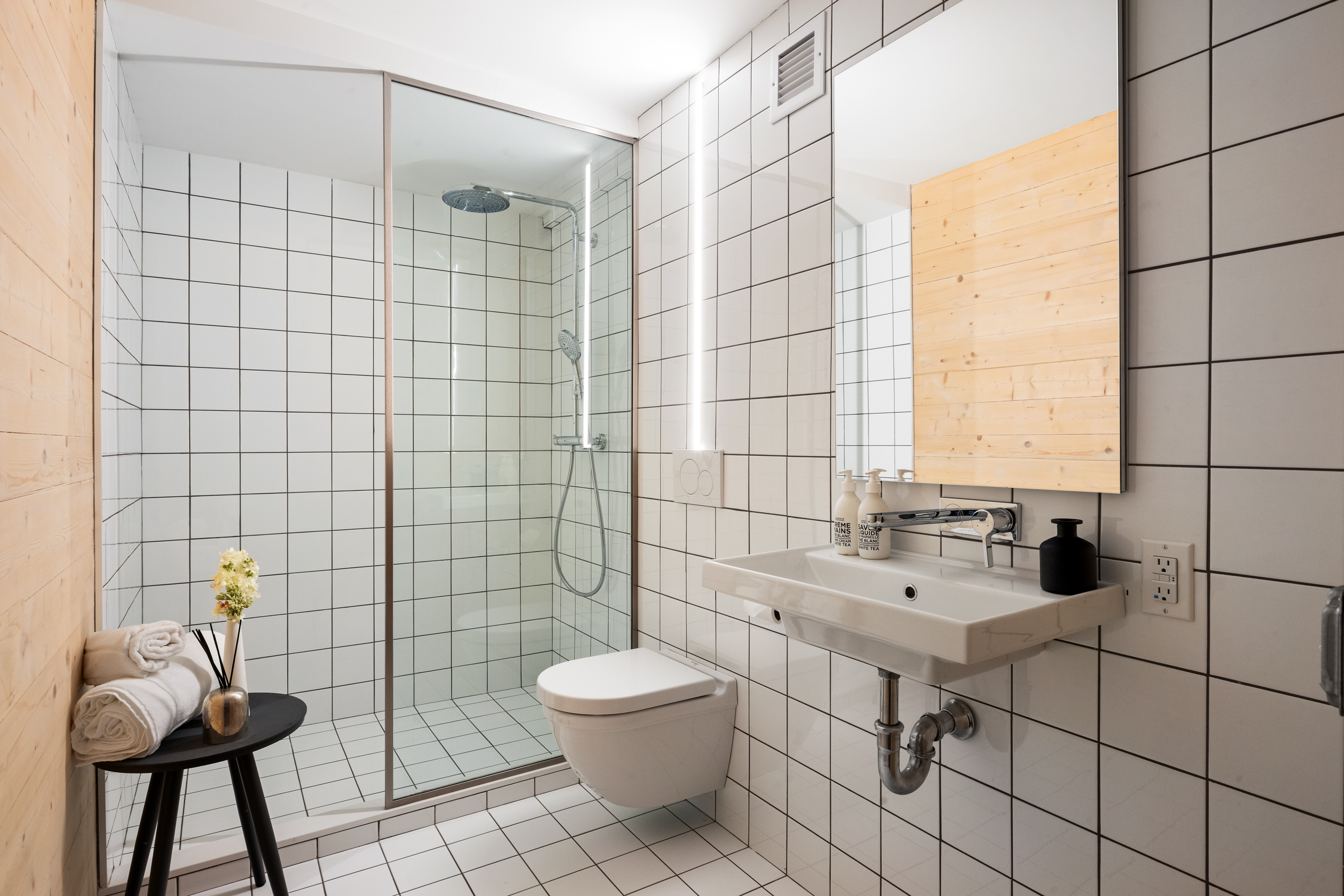 74 Reade Street, Unit 1EAST Manhattan, NY 10007 - Photo 20 of 22 a bathroom with a toilet sink and shower