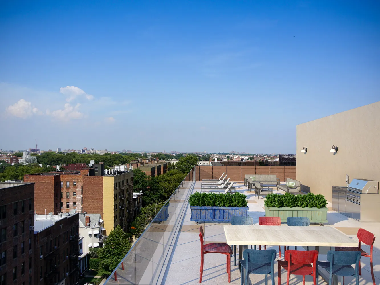 a view of a city from a terrace