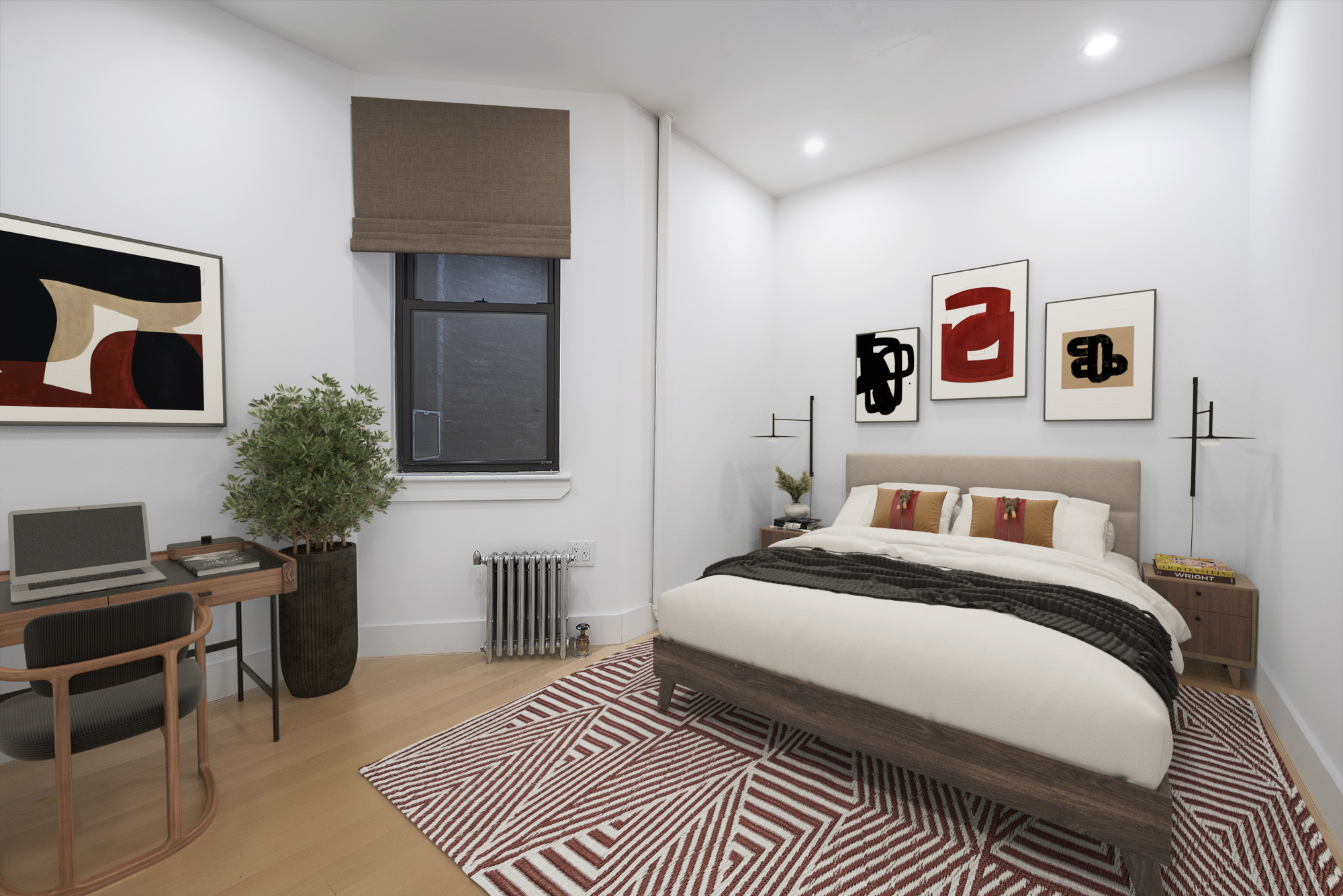 129 2nd Avenue, Unit 8 Manhattan, NY 10003 - Photo 4 of 11 a bedroom with a bed and a couch