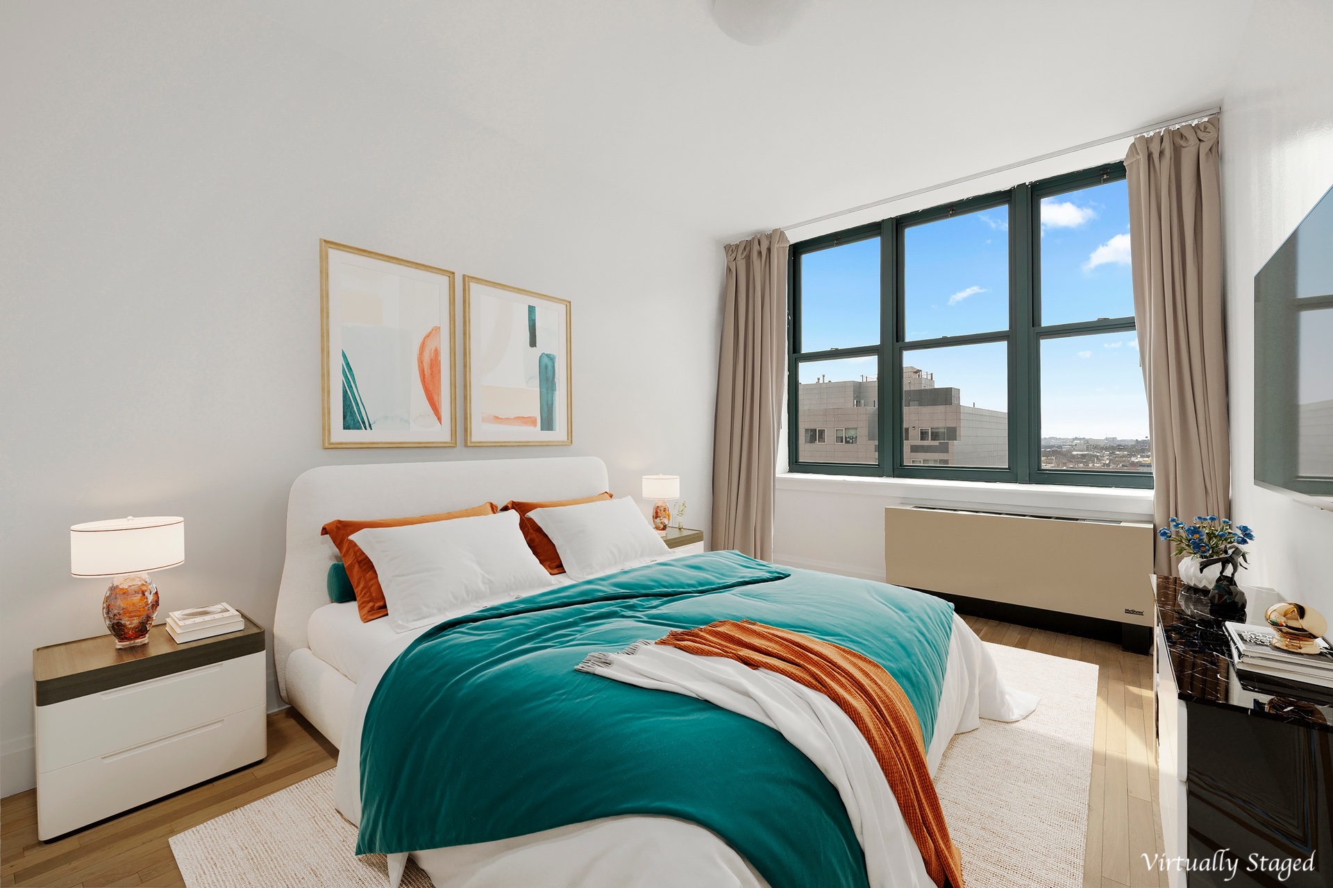 199 State Street, Unit PHD Brooklyn, NY 11201 - Photo 8 of 11 a bedroom with a bed and wooden floor