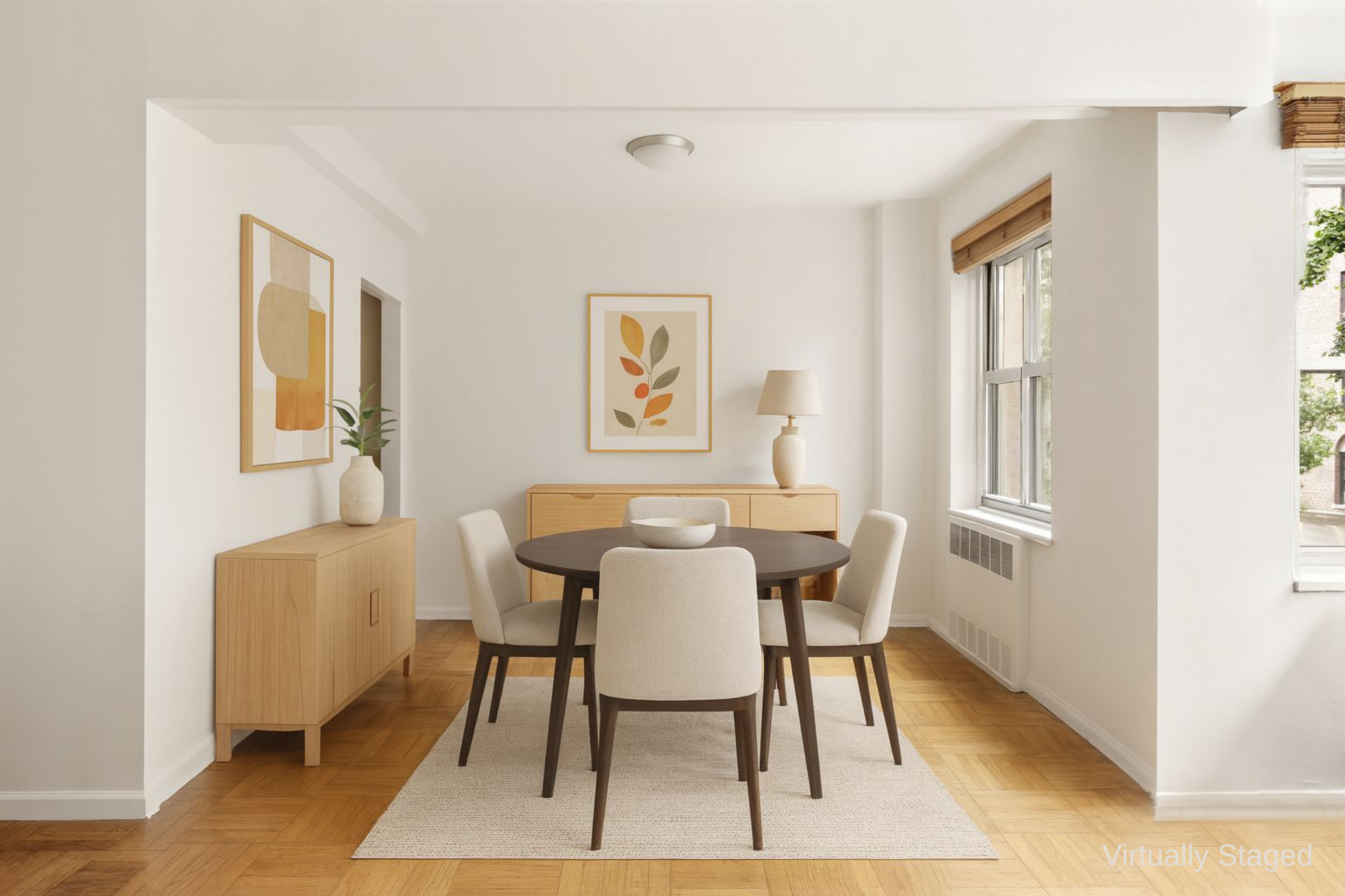 11 5th Avenue, Unit 3R Manhattan, NY 10003 - Photo 3 of 12 a view of a dining room with furniture window and wooden floor
