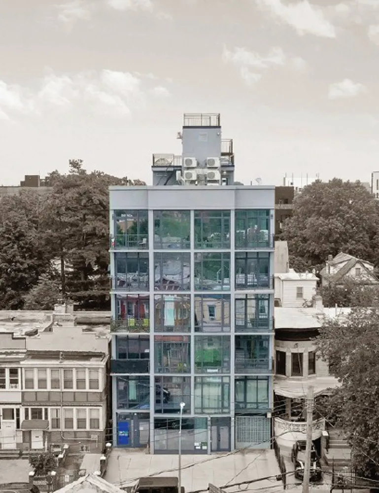 a view of a building with a lot of windows