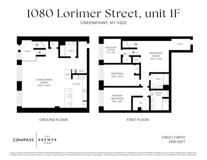 $2,600,000 | 1080 Lorimer Street, Unit 1F | Greenpoint