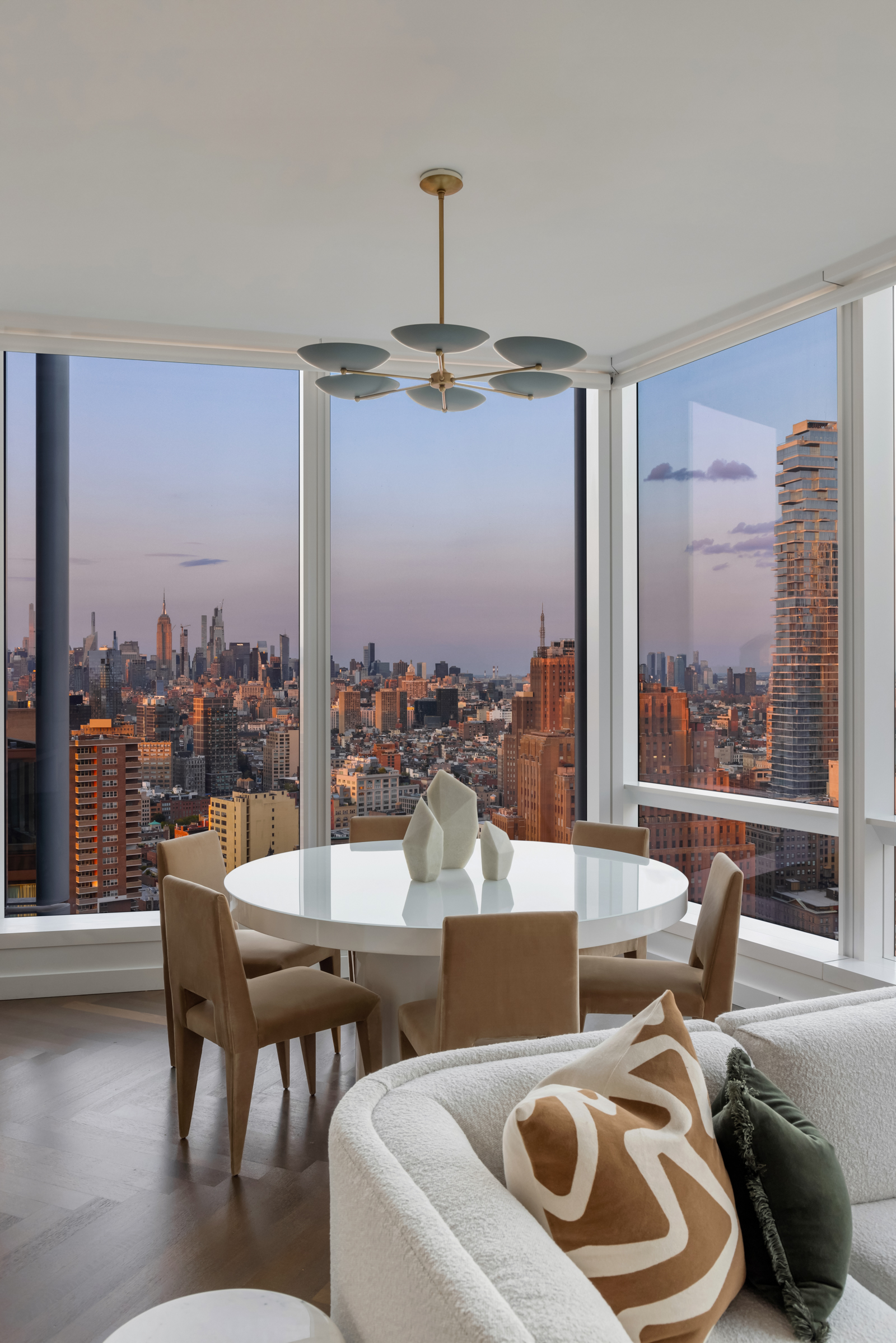 111 Murray Street, Unit 38A Manhattan, NY 10007 - Photo 6 of 29 a living room with furniture and a floor to ceiling window