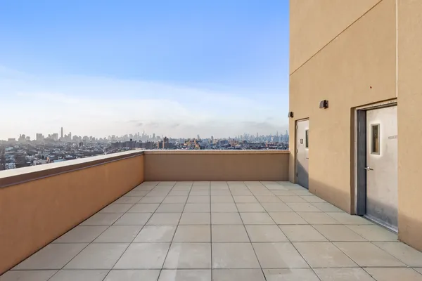 a view of terrace with city view