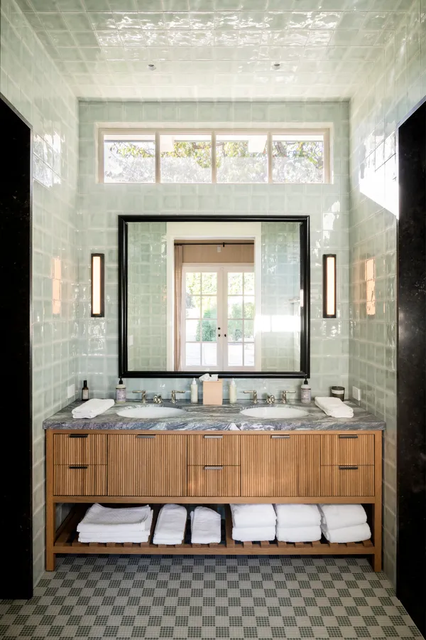 a swimming pool with outdoor seating and yard