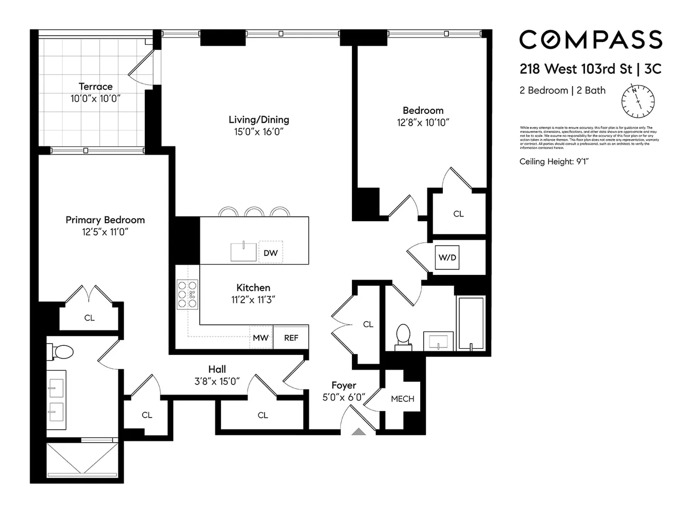 $2,250,000 | 218 West 103rd Street, Unit 3C | Upper West Side