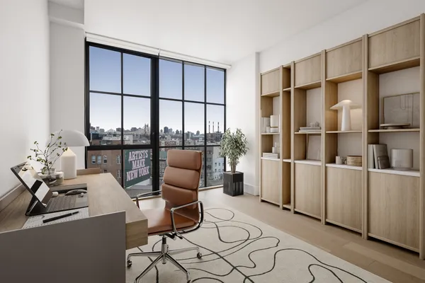 a room with furniture a window and glass door