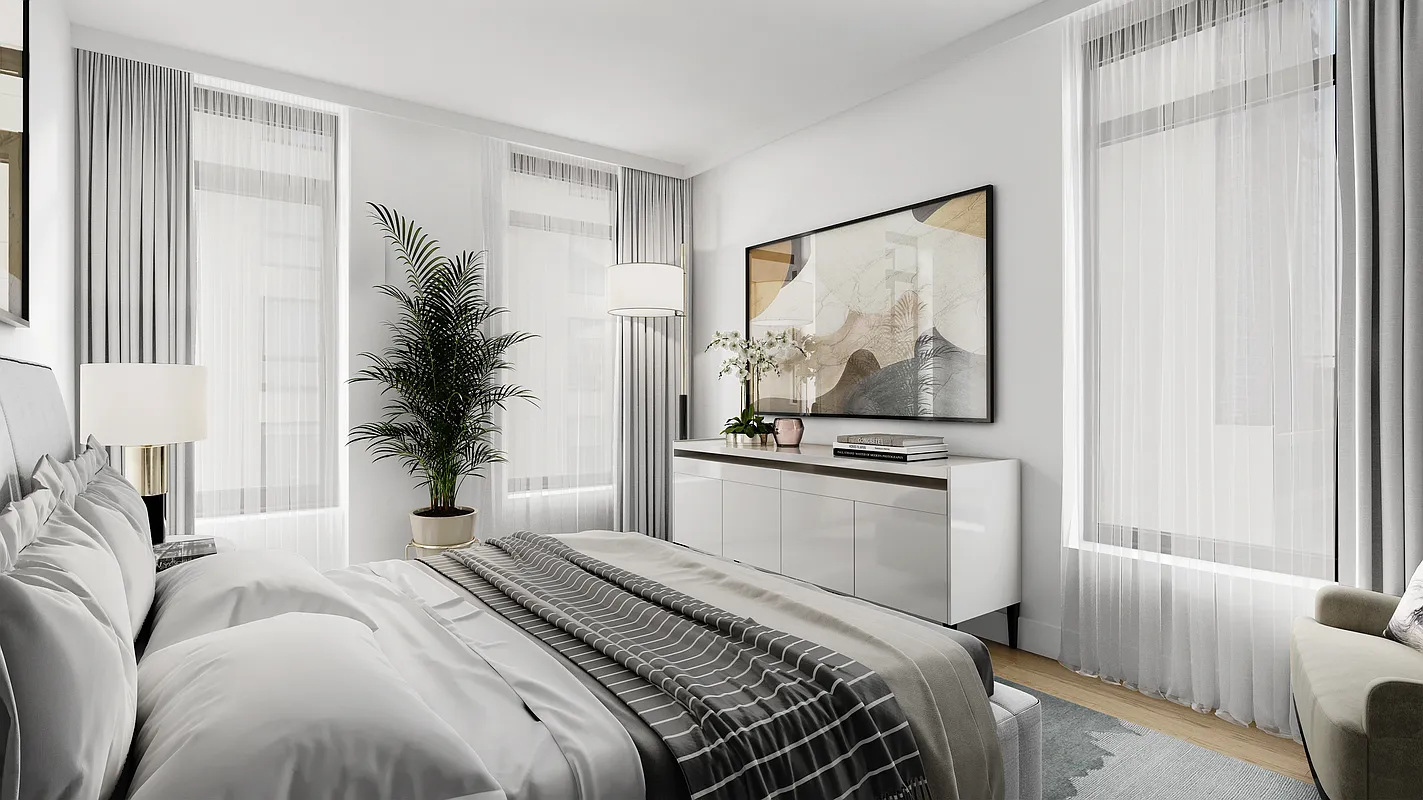 319 Schermerhorn Street, Unit 10D Brooklyn, NY 11217 - Photo 4 of 9 a bedroom with a large bed and a window