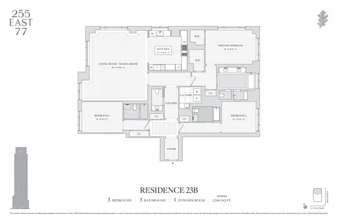 $6,495,000 | 255 East 77th Street, Unit 23B | Upper East Side