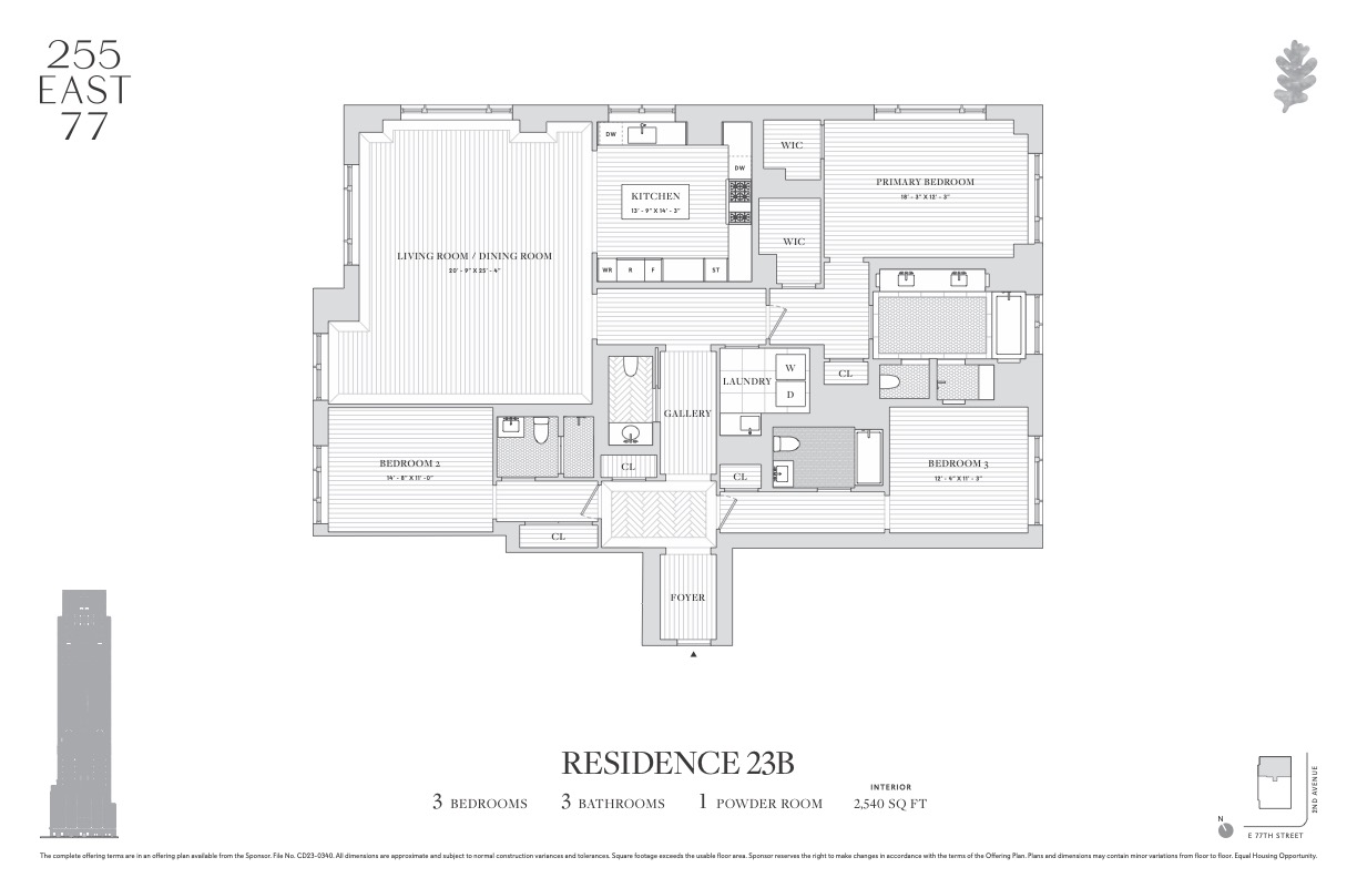 255 East 77th Street, Unit 23B Manhattan, NY 10075 - Photo 25 of 25 a picture of a floor plan