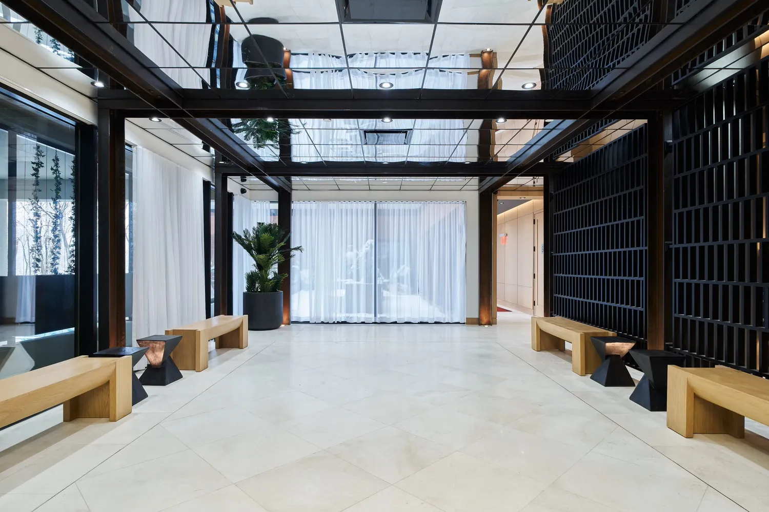 a view of an indoor porch