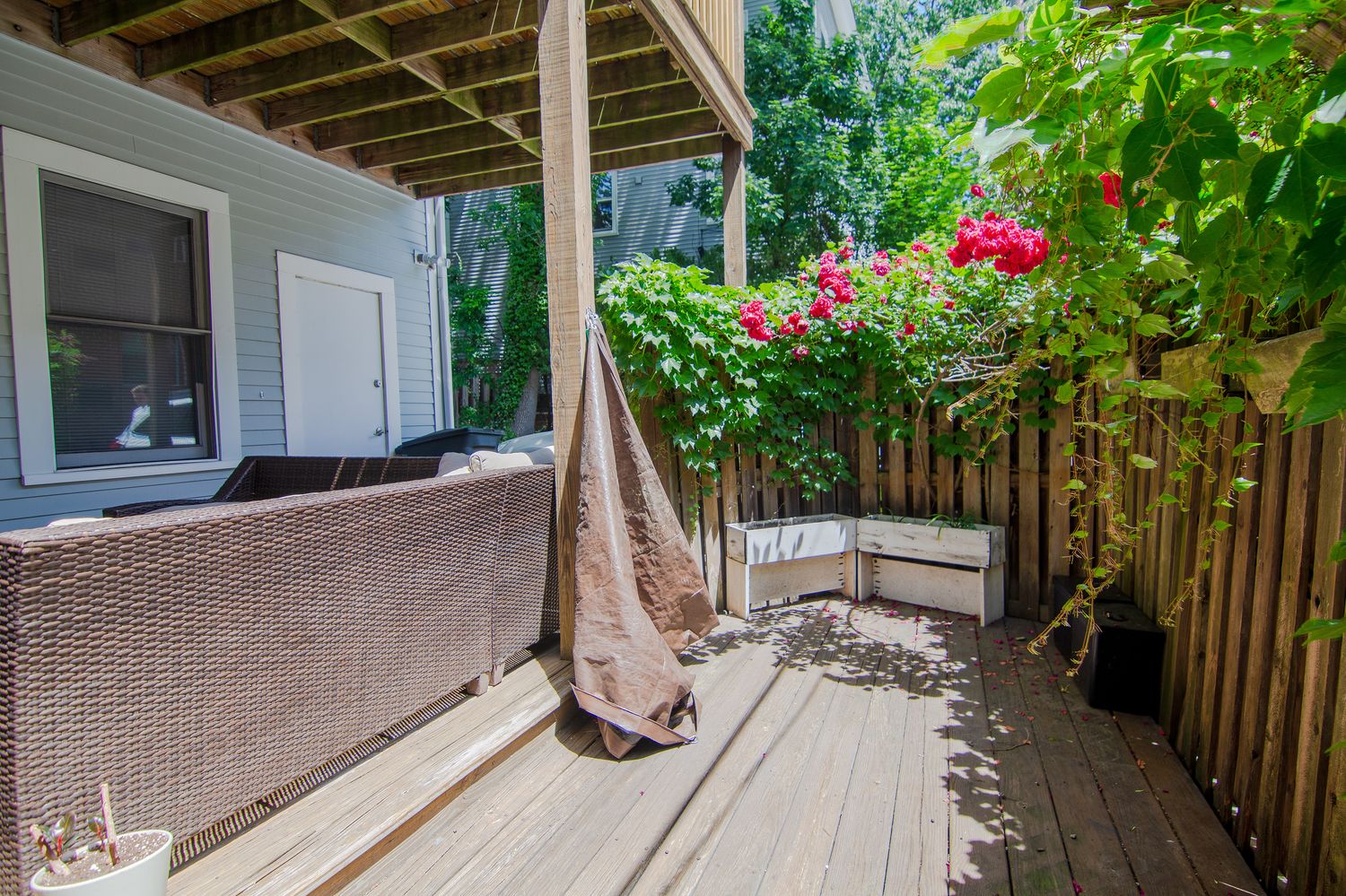 a house view with a seating space