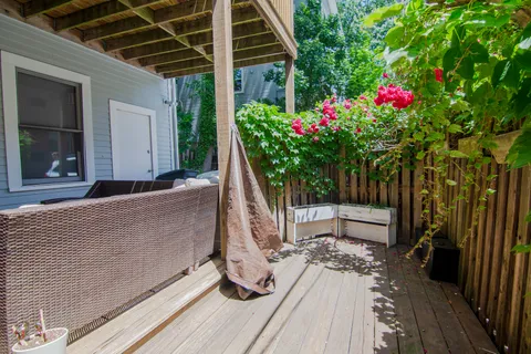 a house view with a seating space