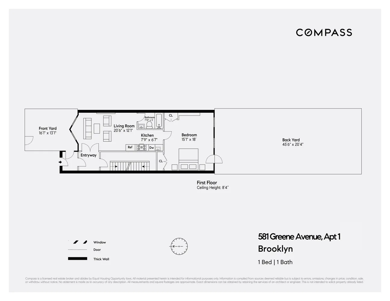 $3,500 | 581 Greene Avenue, Unit 1 | Bedford-Stuyvesant