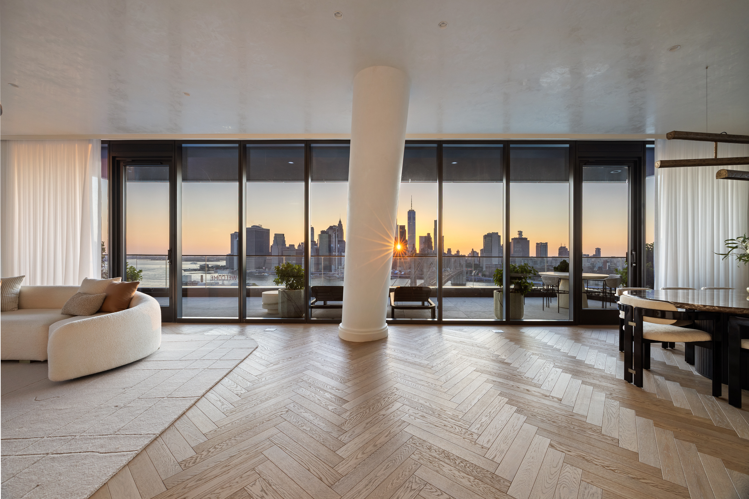 30 Front Street, Unit 25A Brooklyn, NY 11201 - Photo 8 of 45 a living room with furniture and large windows