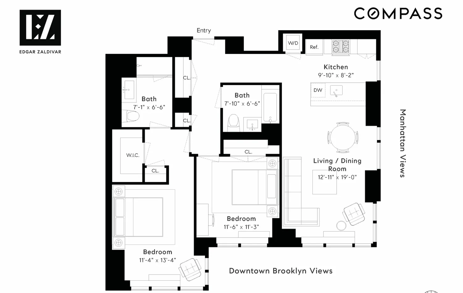 $7,500 | 388 Bridge Street, Unit 35G | Downtown Brooklyn