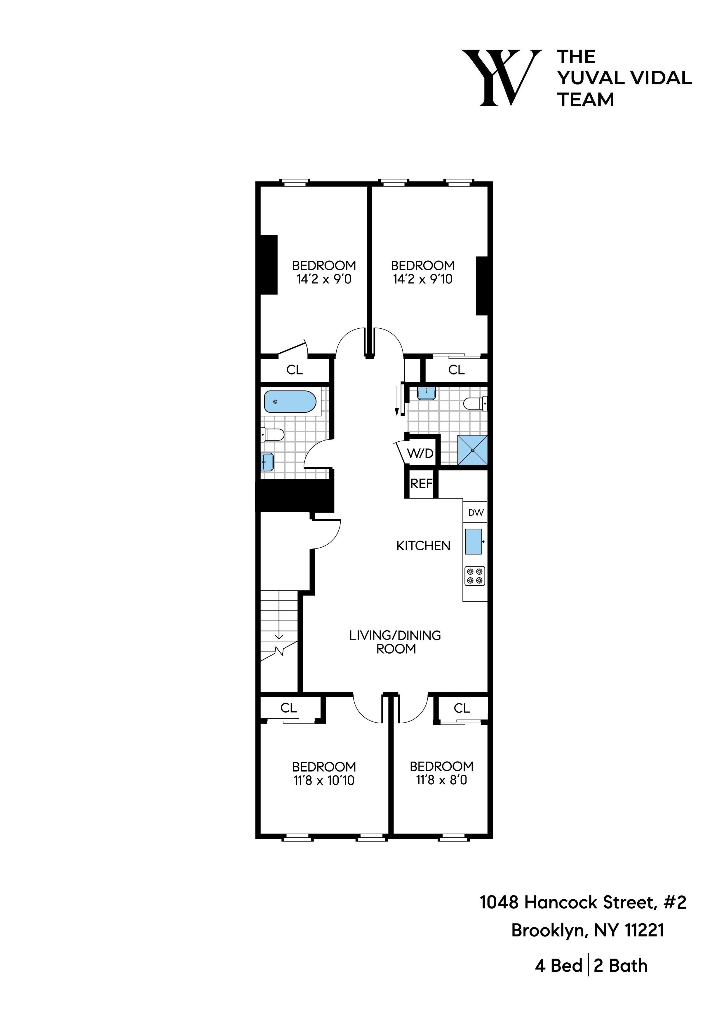 1068 Hancock Street, Unit 2 Brooklyn, NY 11221 - Photo 10 of 10 a picture of a bench in front of a wall