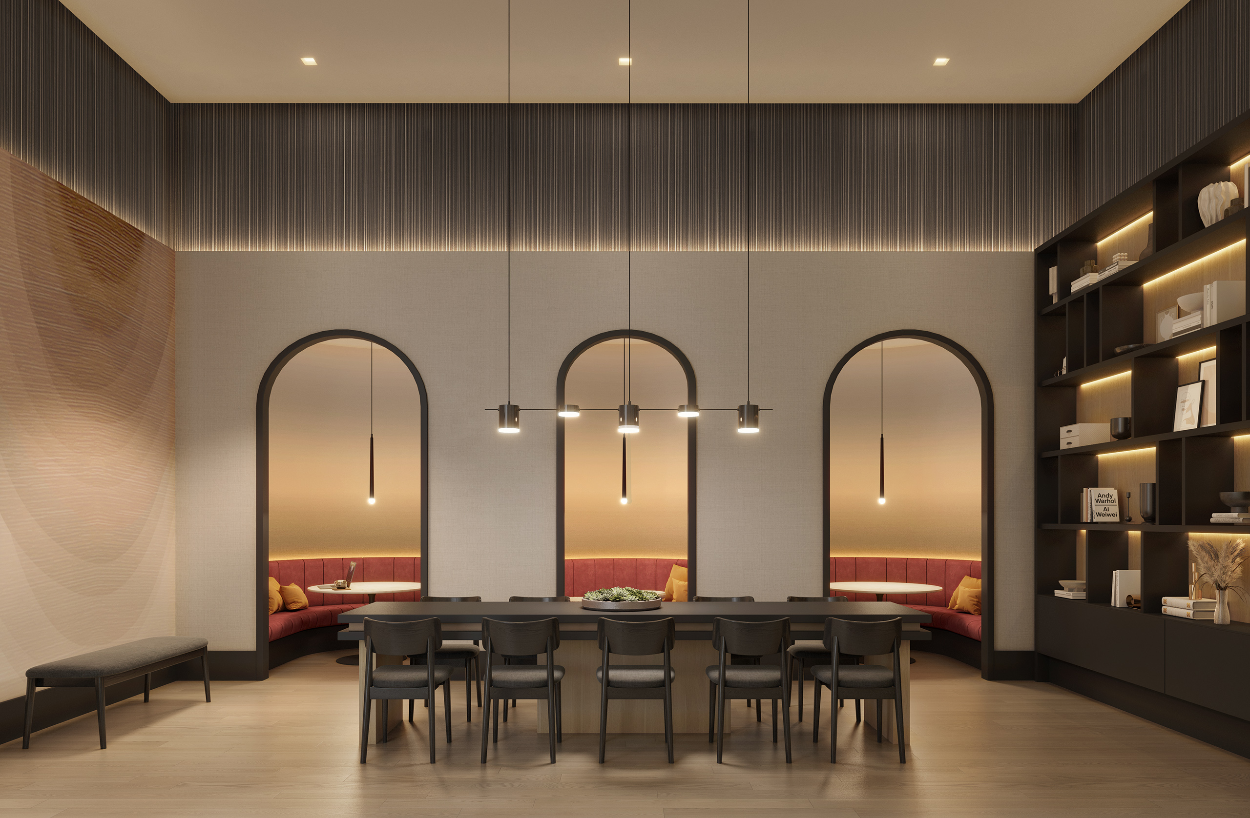 50 Paseo Place, Unit PH2 Brooklyn, NY 11217 - Photo 5 of 6 a living room with couches a table and potted plants with wooden floor