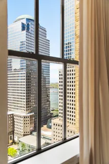 a view of a building from a window