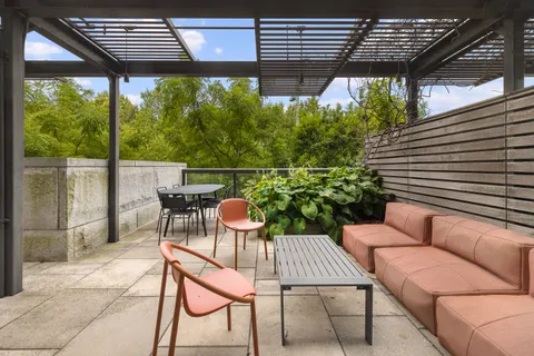 a outdoor view with a sitting space