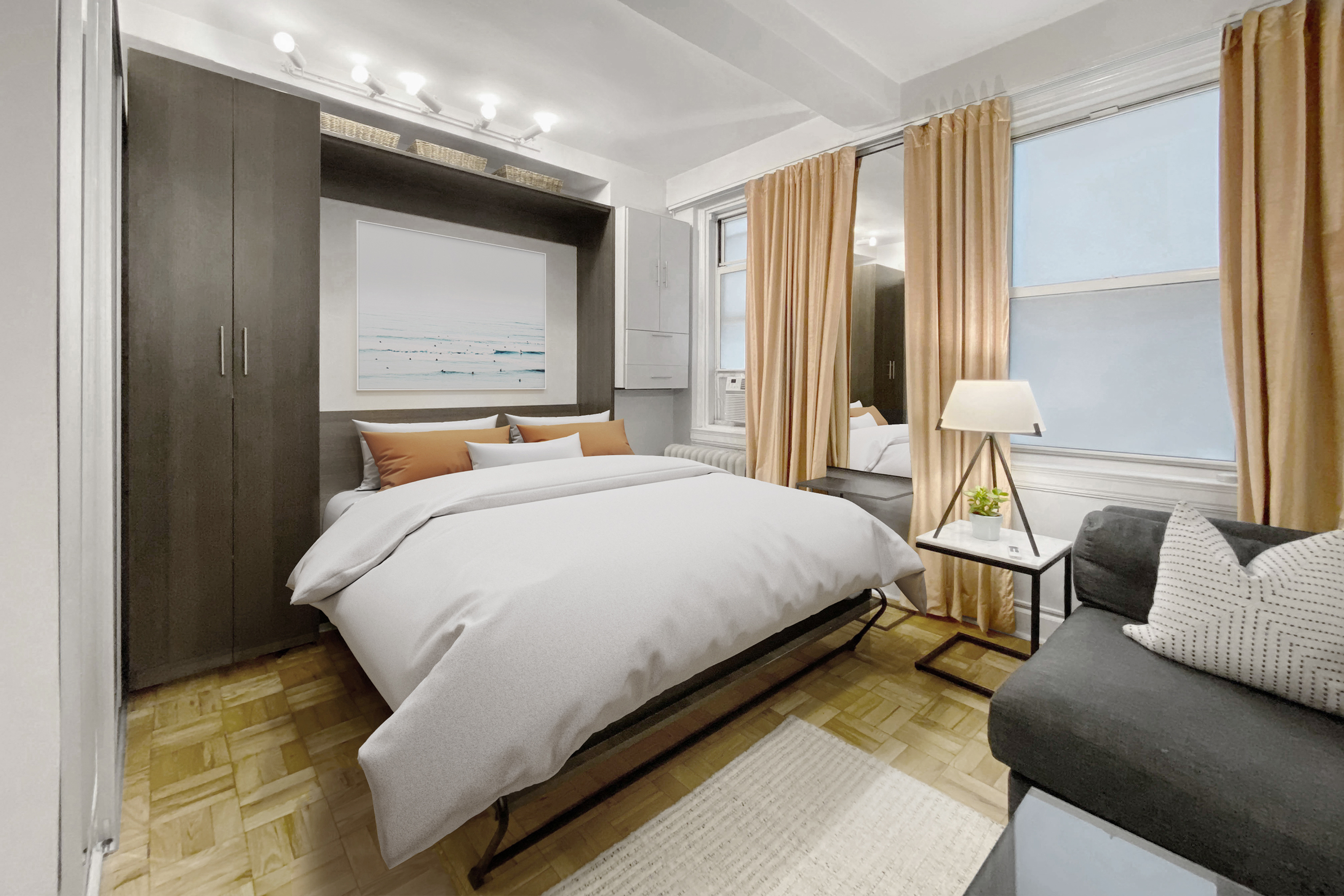 155 East 49th Street, Unit 1E Manhattan, NY 10017 - Photo 4 of 8 a bedroom with a bed and window