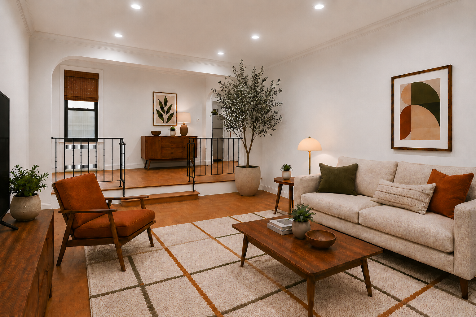 225 West 25th Street, Unit 5K Manhattan, NY 10001 - Photo 7 of 17 a living room with furniture and a rug