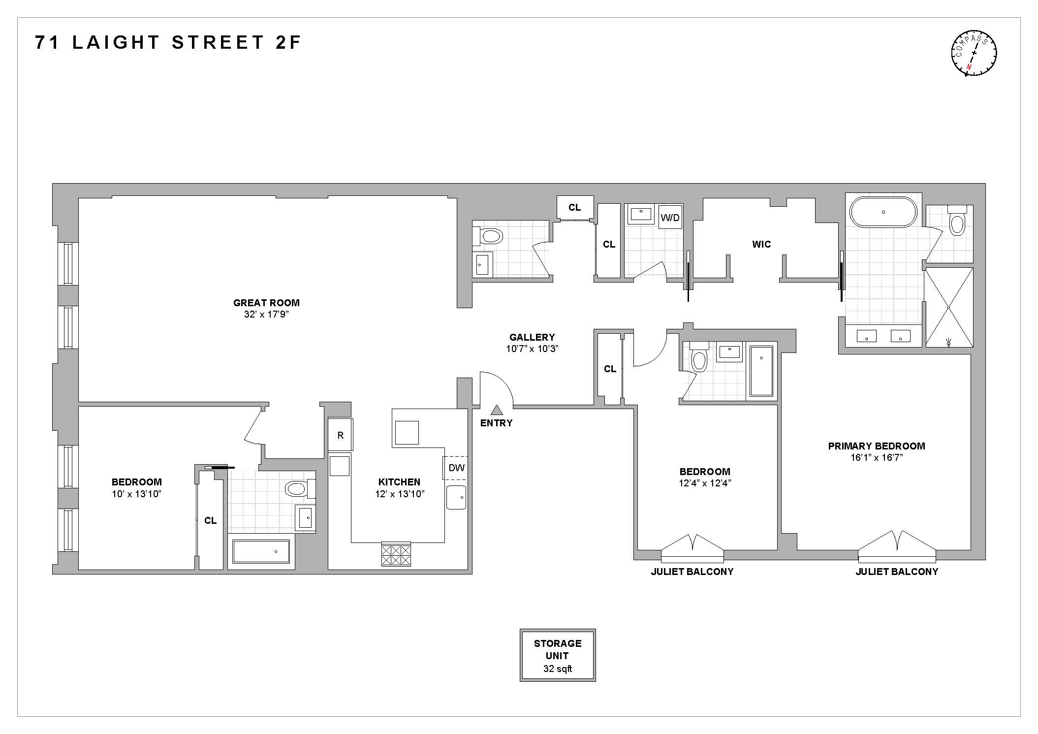 71 Laight Street, Unit 2F Manhattan, NY 10013 - Photo 20 of 20 a picture of a floor plan