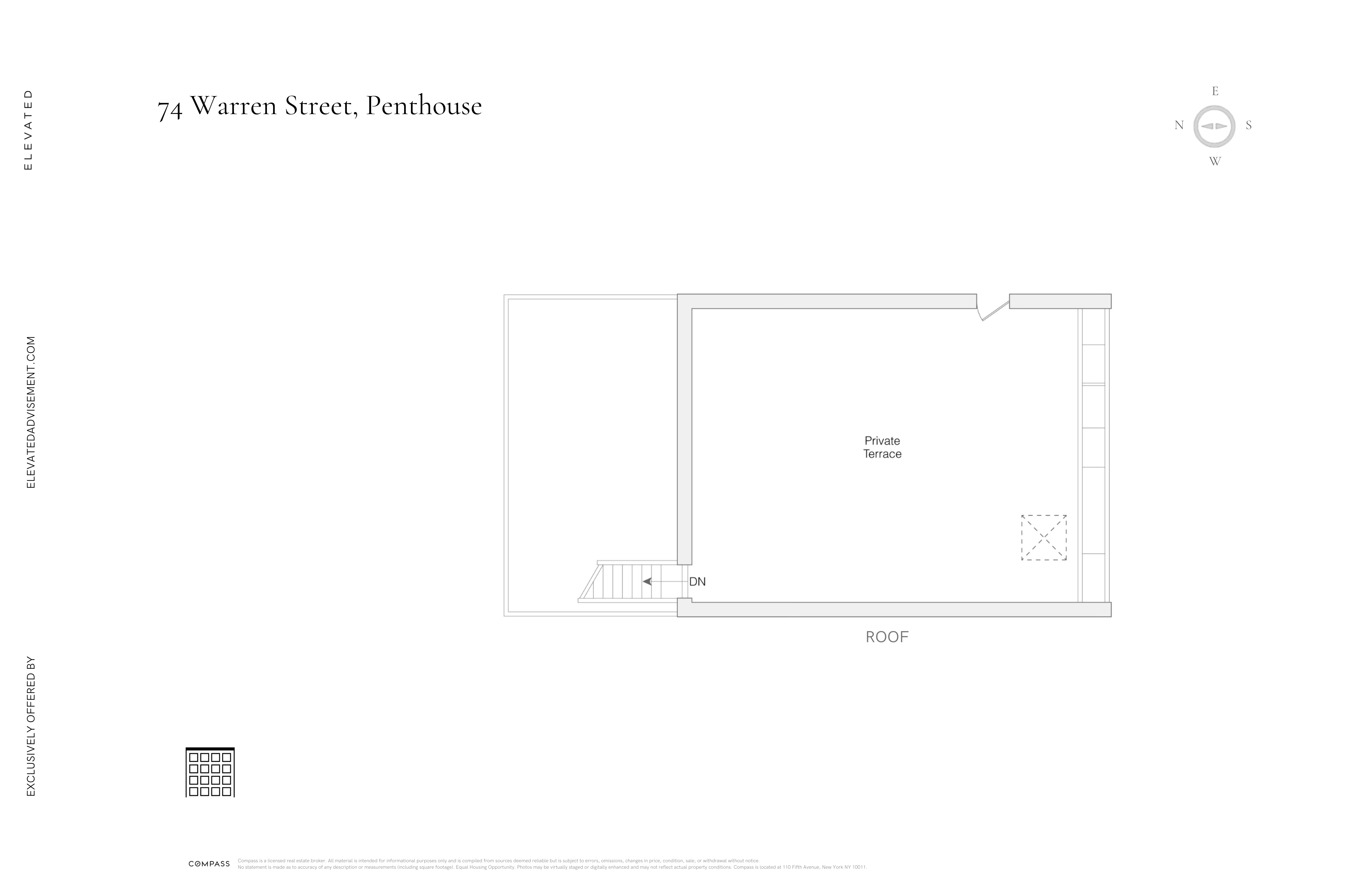 74 Warren Street, Unit 5W Manhattan, NY 10007 - Photo 15 of 15 a picture of a room with a floor plan