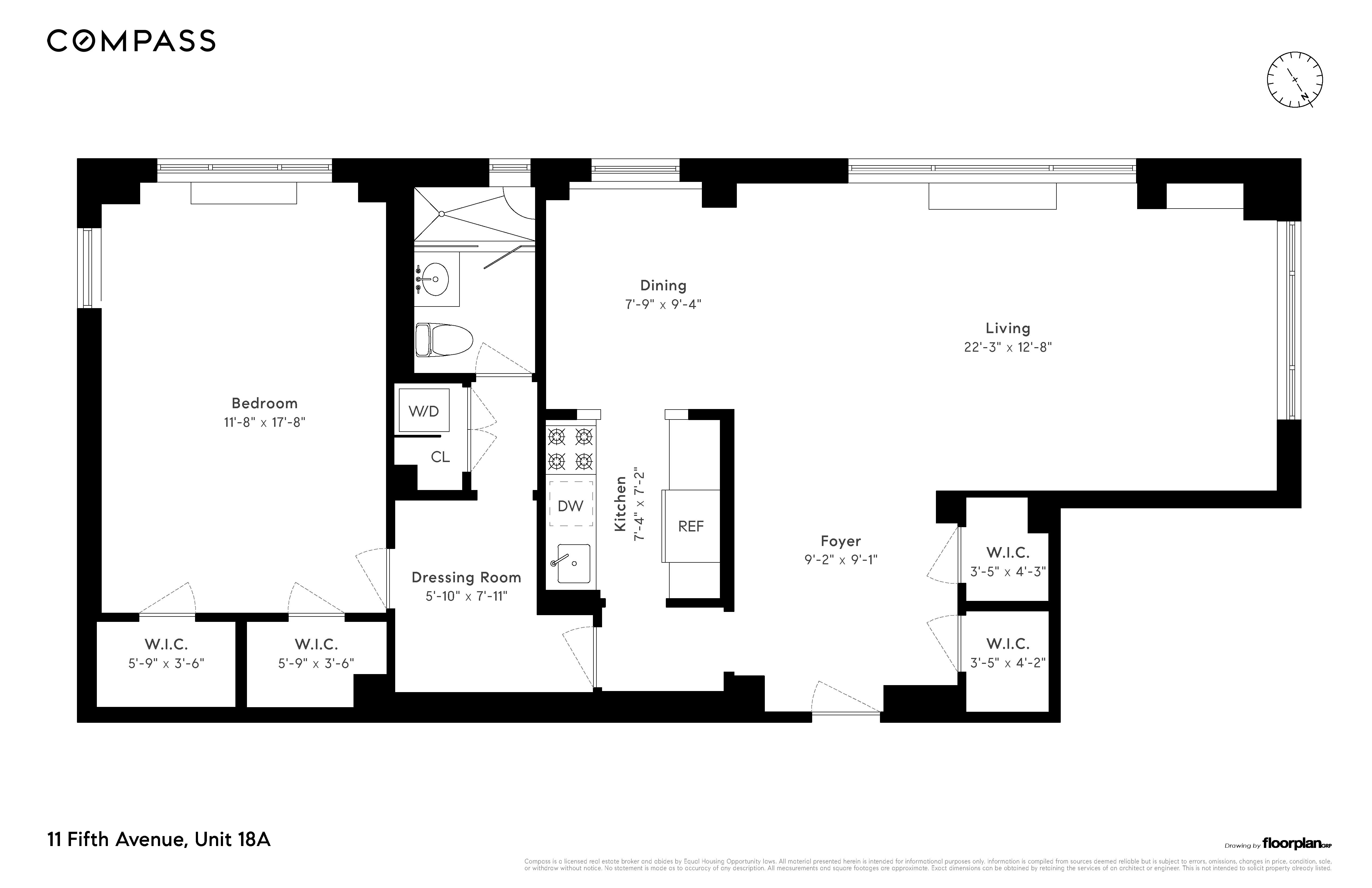 11 5th Avenue, Unit 18A Manhattan, NY 10003 - Photo 11 of 11 a picture of a floor plan