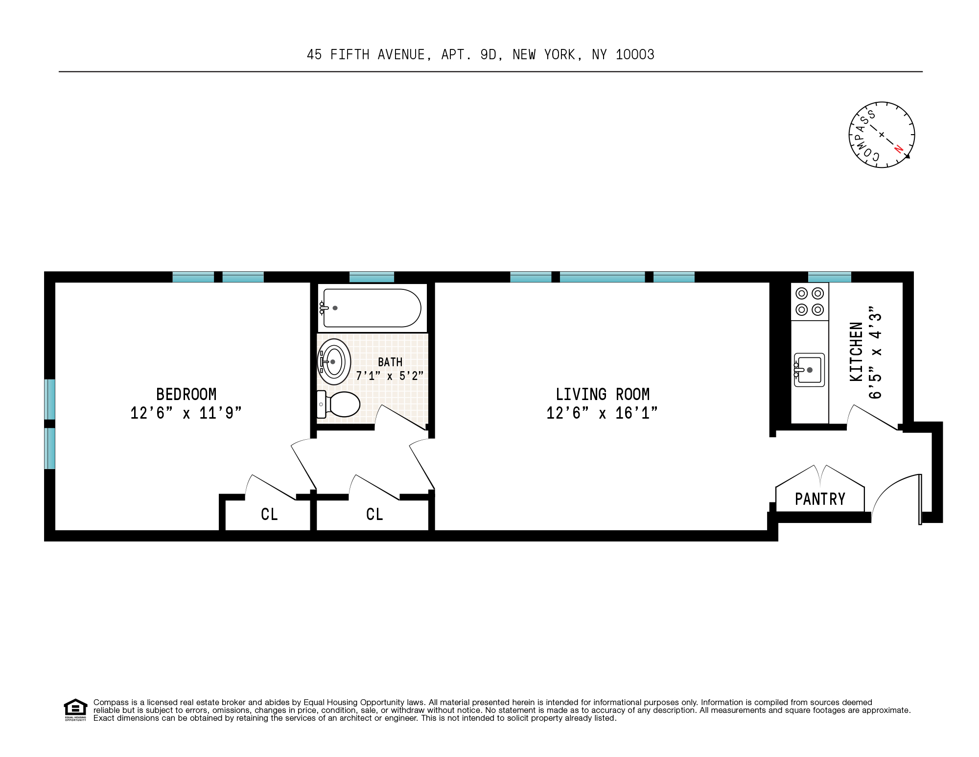 45 5th Avenue, Unit 9D Manhattan, NY 10003 - Photo 7 of 7 a picture of a floor plan