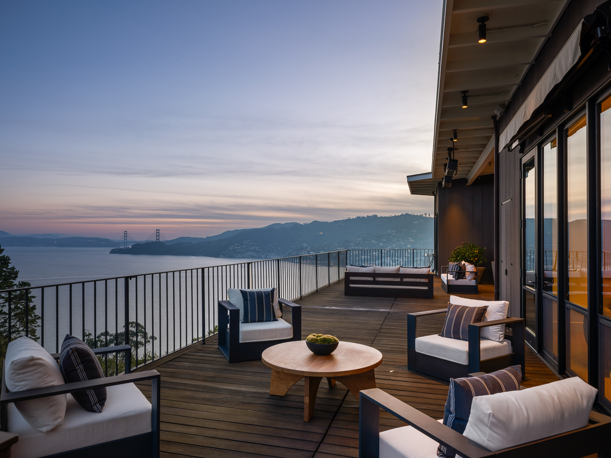 20 Crest Road Belvedere, CA 94920 - Photo 63 of 66 a view of a balcony with furniture and a potted plant